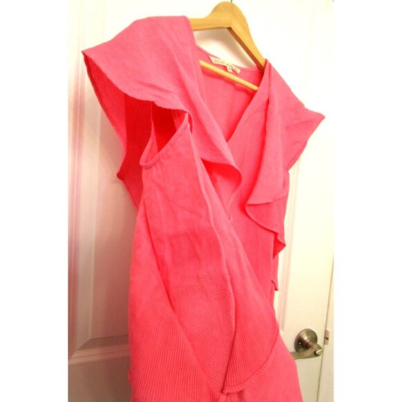 Rachel Roy Curvy Collection Plus Size Pink Ruffled Short Sleeve Top Size 1X NWT - Picture 9 of 16